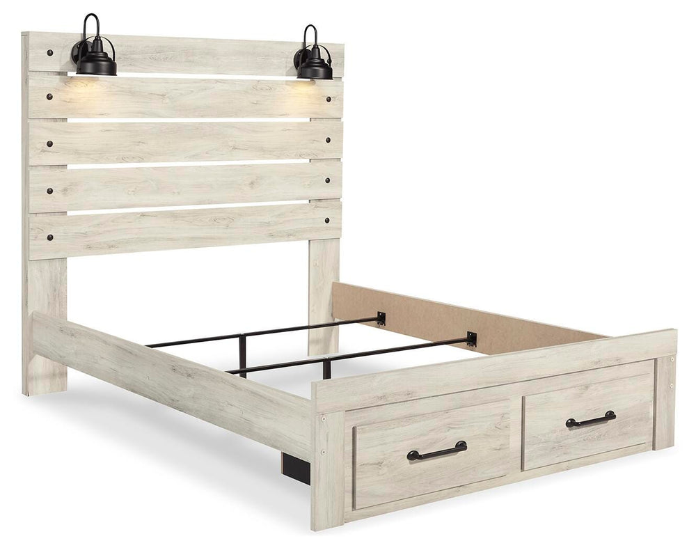 Cambeck Queen Panel Bed with 2 Storage Drawers - Whitewash (3)
