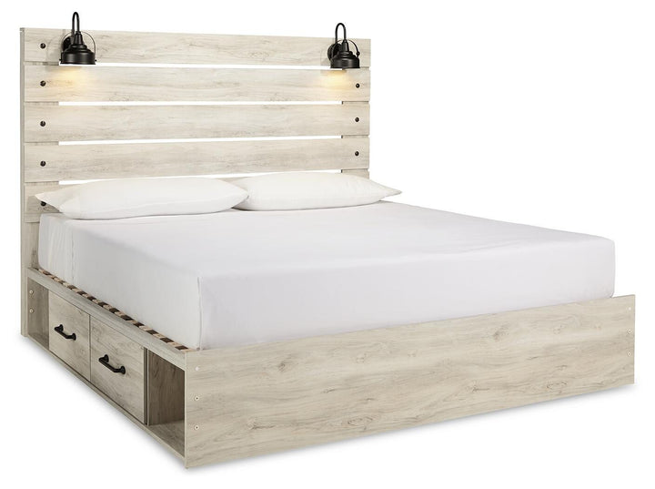 Cambeck King Storage Bed, Dresser, Mirror and 2 Nightstands - Whitewash (5)