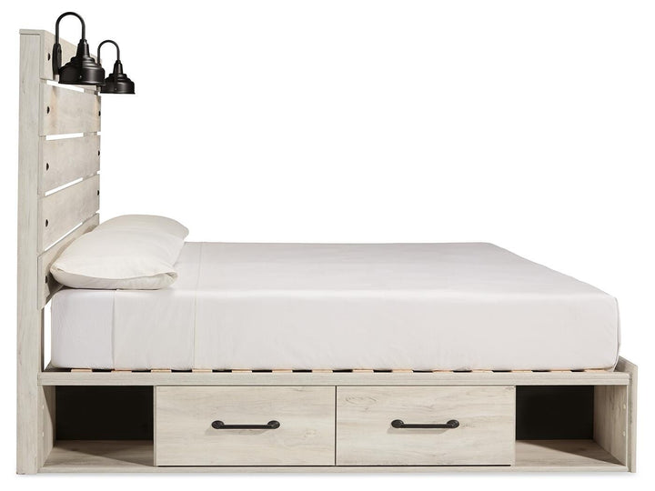 Cambeck King Panel Storage Bed, Dresser and 2 Nightstands - Whitewash (9)