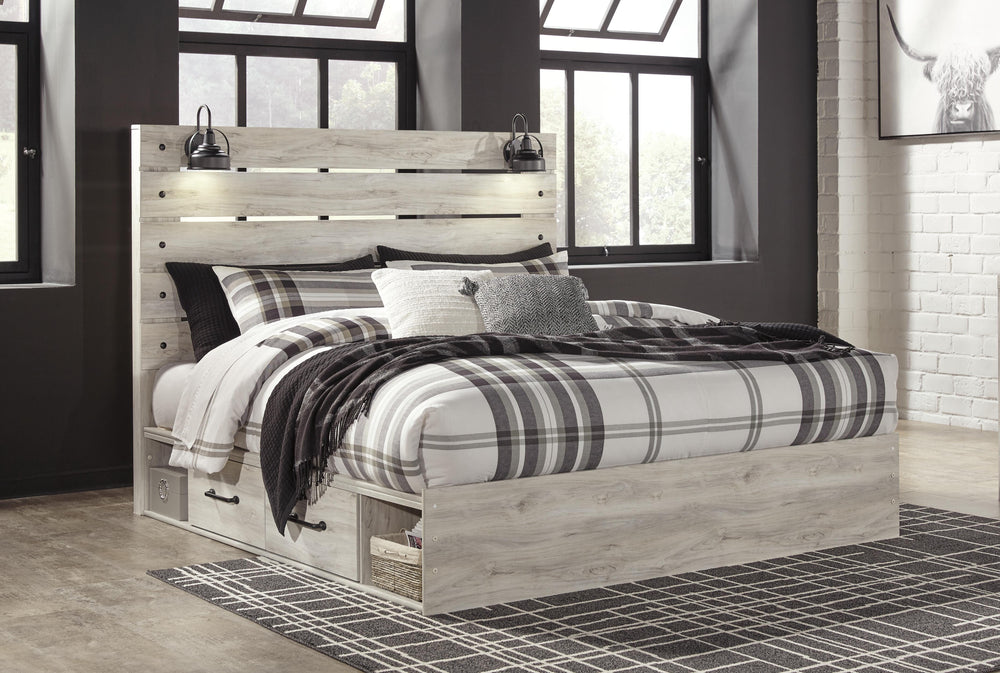 Cambeck King Panel Storage Bed, Dresser and 2 Nightstands - Whitewash (15)