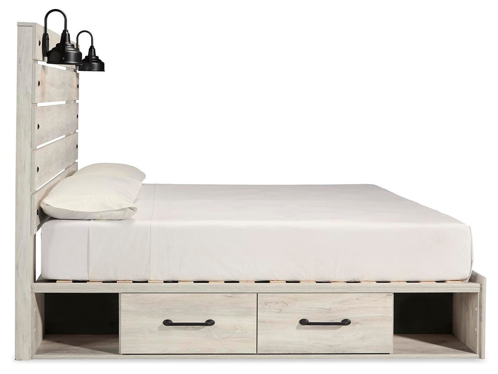 Cambeck King Panel Bed with Storage, Chest and Nightstand - Whitewash (5)
