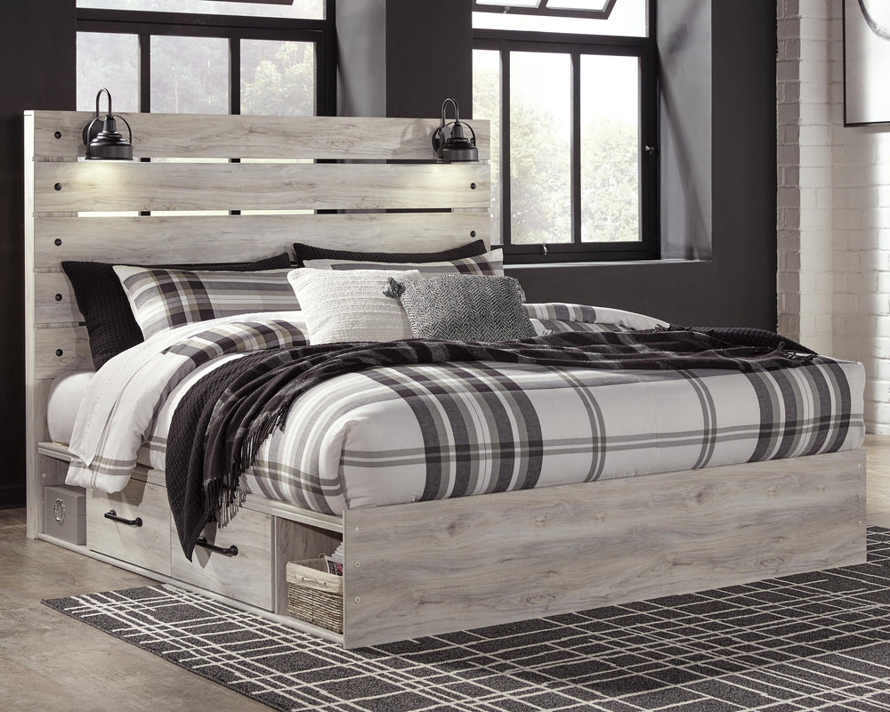 Cambeck King Panel Storage Bed, Dresser, Mirror, Chest and Nightstand - Whitewash (21)