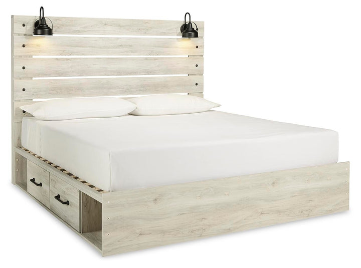 Cambeck King Panel Storage Bed, Dresser, Mirror and Nightstand - Whitewash (6)