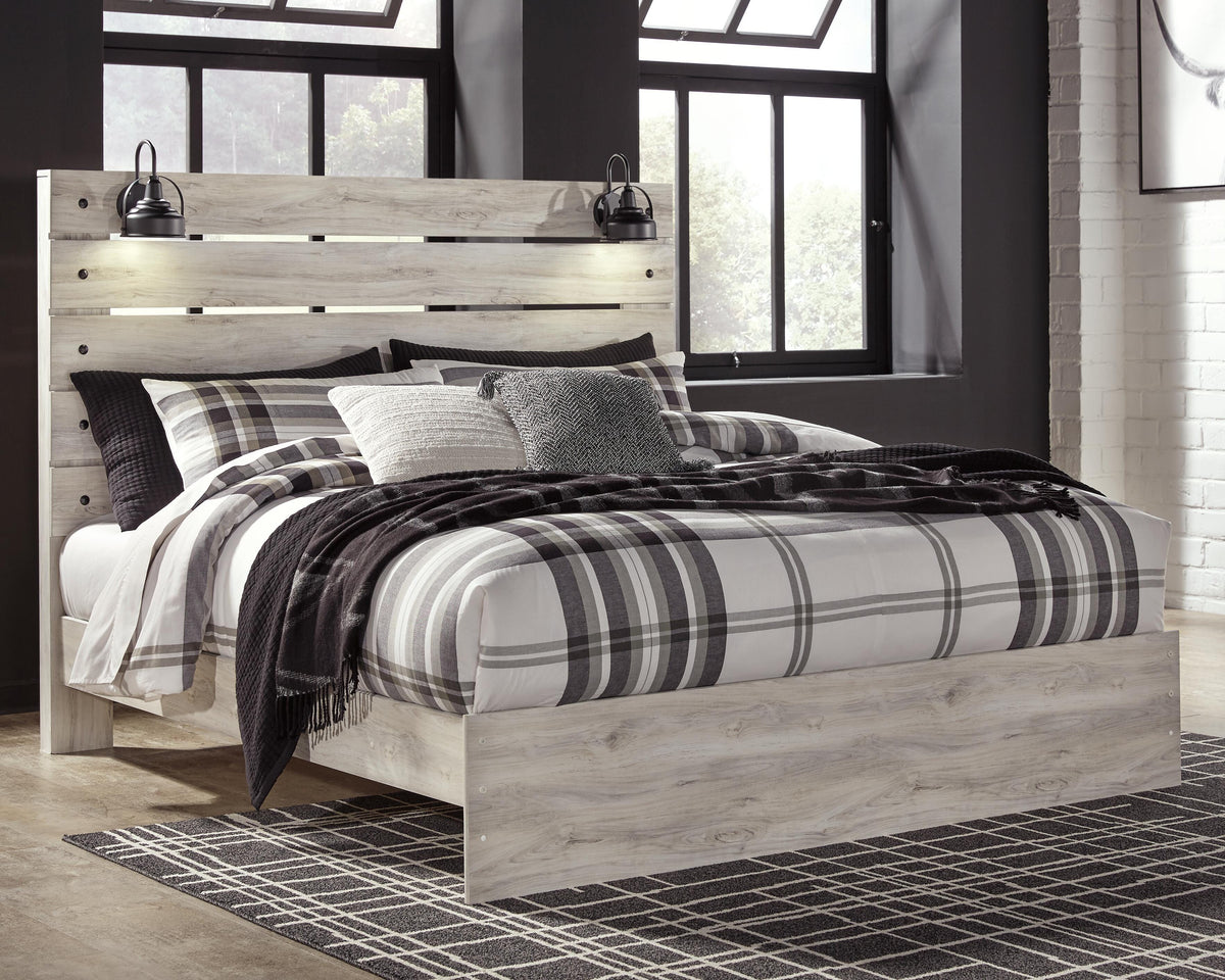 Cambeck King Panel Bed - Whitewash (2)