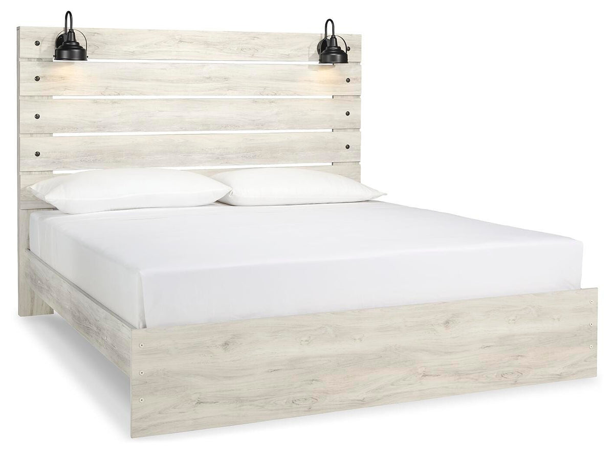 Cambeck King Panel Bed - Whitewash (1)