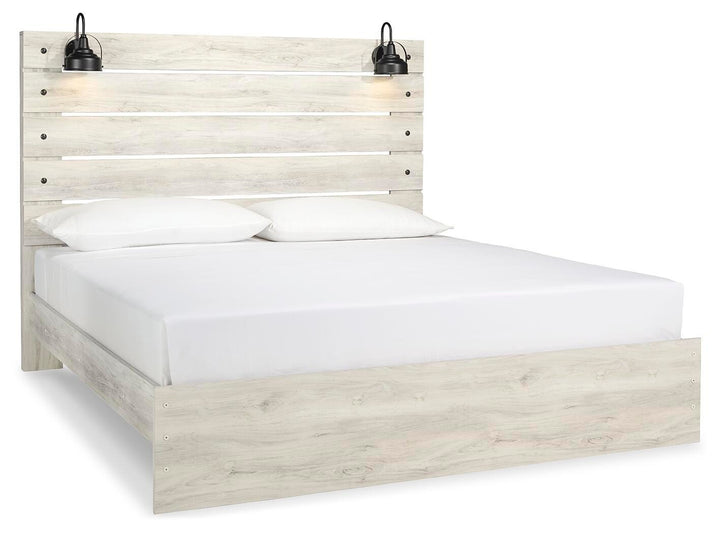 Cambeck King Panel Bed - Whitewash (1)