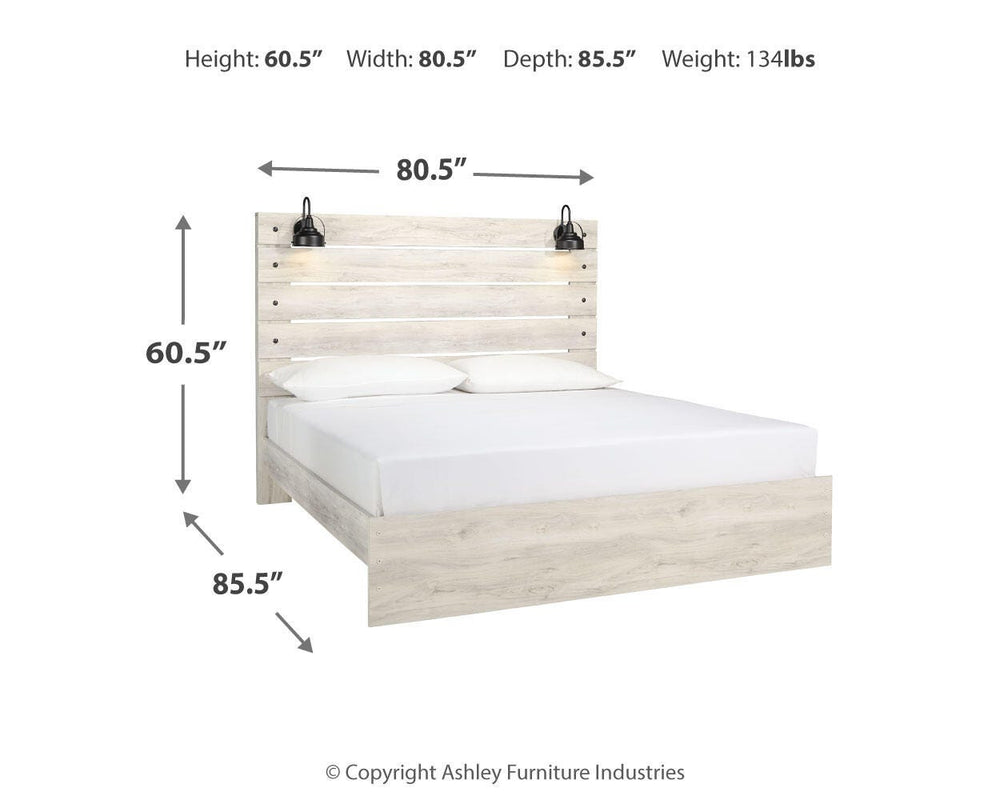 Cambeck King Panel Bed - Whitewash (4)
