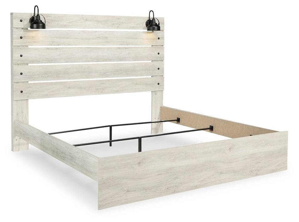 Cambeck King Panel Bed, Dresser, Mirror, Chest and 2 Nightstands - Whitewash (12)