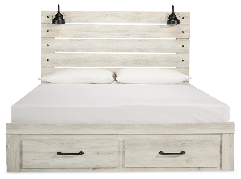 Cambeck King Panel Storage Bed, Dresser, Mirror and Nightstand - Whitewash (5)