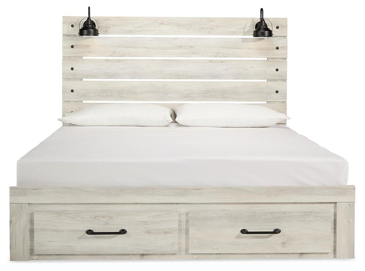 Cambeck King Storage Bed, Dresser, Mirror and 2 Nightstands - Whitewash (5)