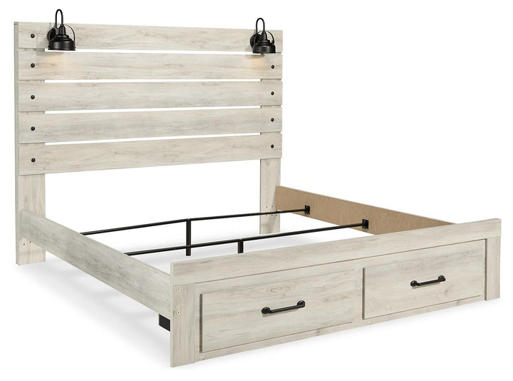 Cambeck King Panel Storage Bed, Dresser, Mirror, Chest and 2 Nightstands - Whitewash (7)