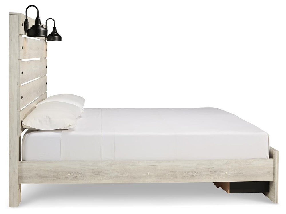 Cambeck King Panel Bed with 2 Storage Drawers - Whitewash (5)
