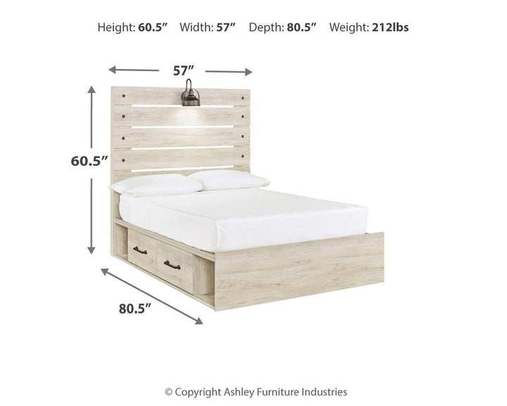 Cambeck Full Panel Bed, Dresser, Chest and Nightstand - Whitewash (21)