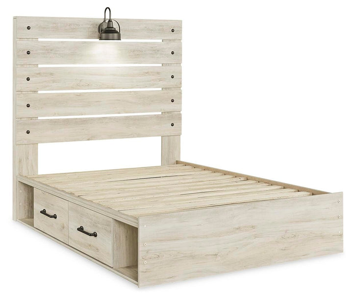 Cambeck Full Panel Bed with 2 Storage Drawers - Whitewash (6)