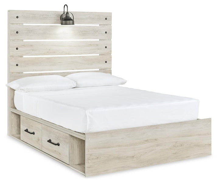 Cambeck Full Panel Bed with Storage, Chest and Nightstand - Whitewash (7)