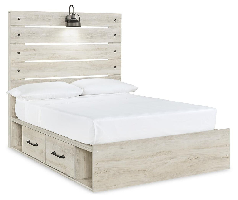 Cambeck Full Panel Bed with Storage, Chest and Nightstand - Whitewash (7)