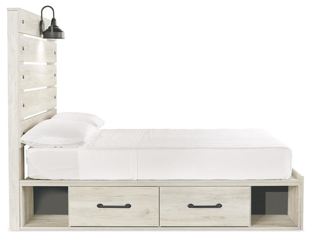 Cambeck Full Panel Bed with Storage, Chest and Nightstand - Whitewash (10)