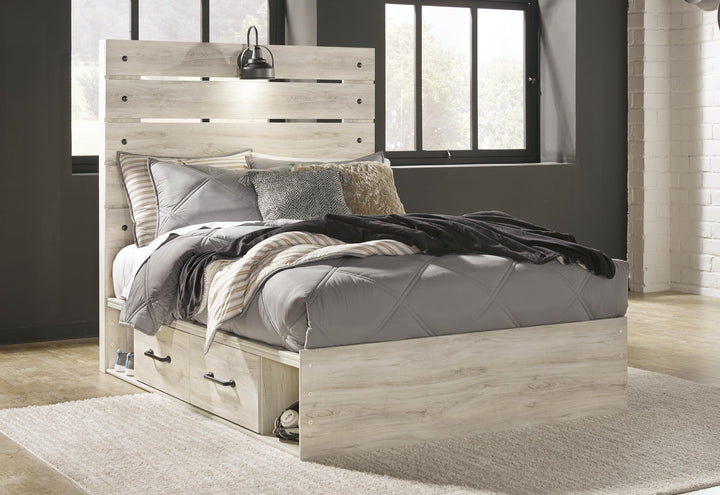 Cambeck Full Panel Bed with Storage, Chest and Nightstand - Whitewash (21)