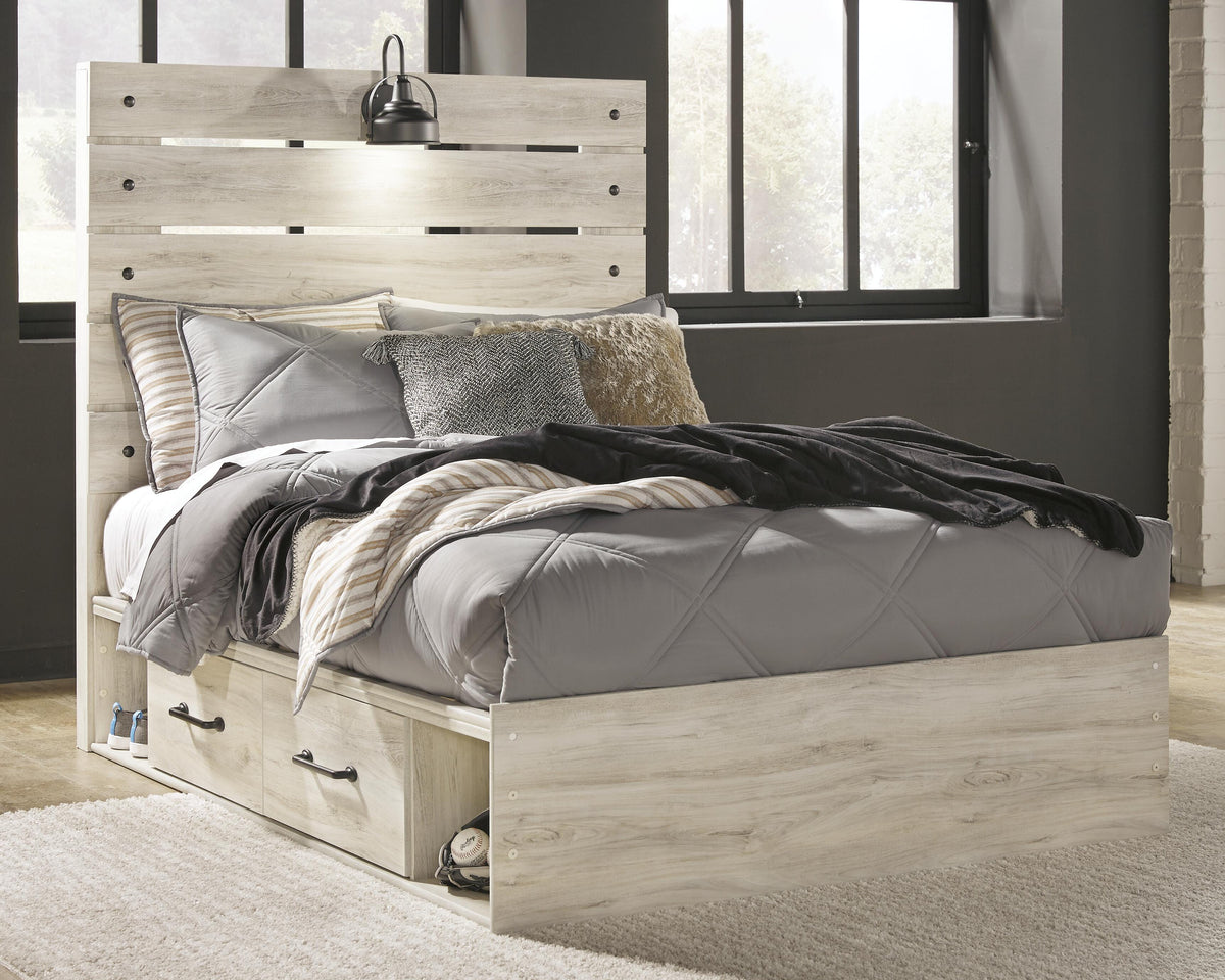 Cambeck Full Panel Bed with 4 Storage Drawers - Whitewash (2)
