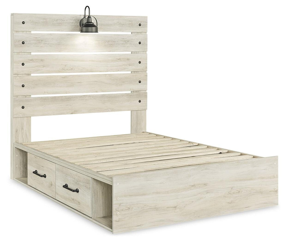 Cambeck Full Panel Bed with 4 Storage Drawers - Whitewash (6)