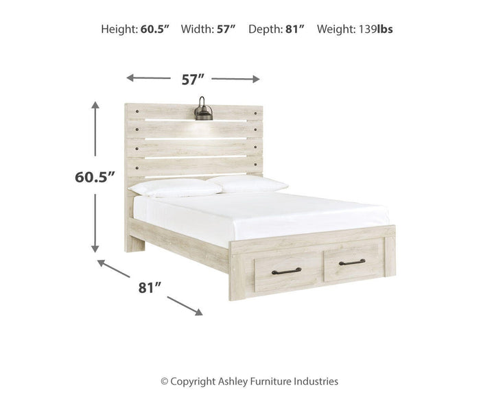Cambeck Full Panel Bed, Dresser, Mirror and Nightstand - Whitewash (15)