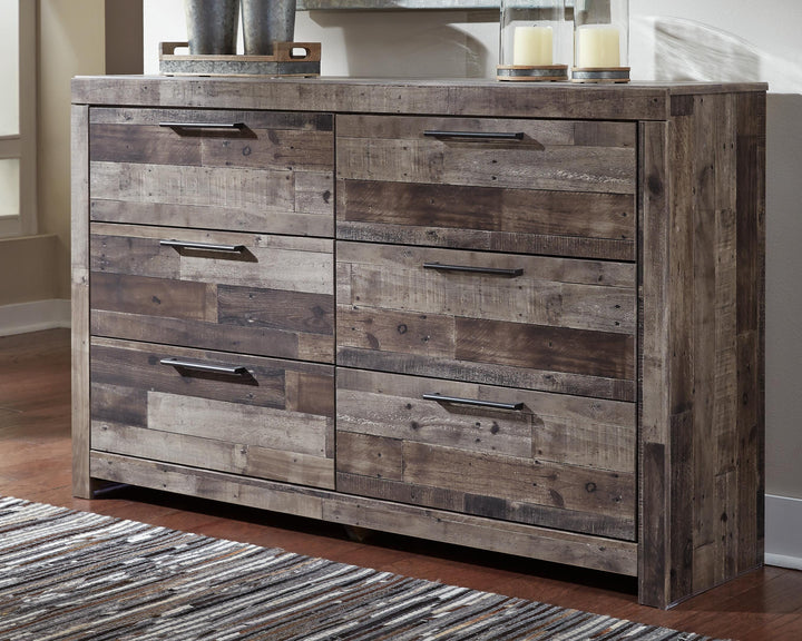 Derekson Twin Panel Bed and Dresser - Multi Gray (6)