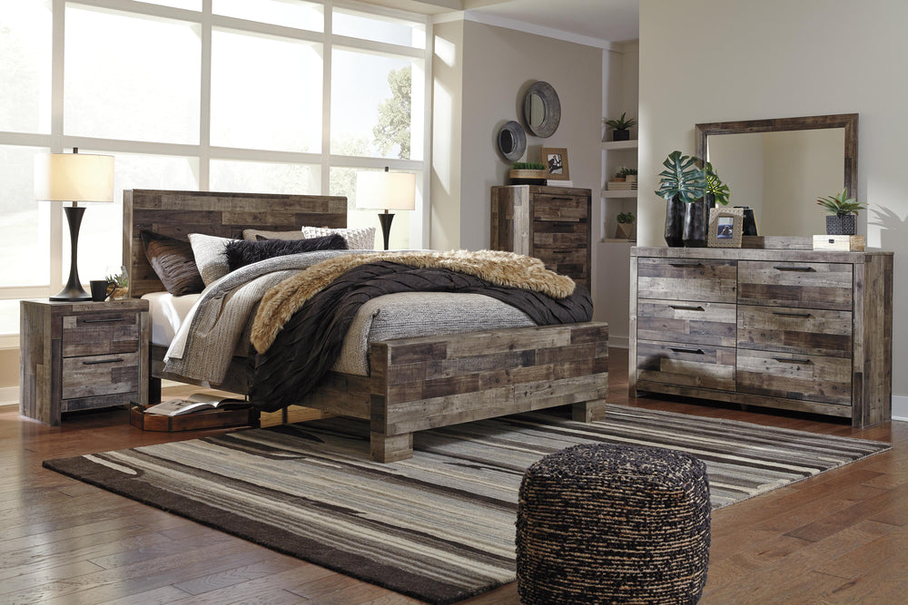 Derekson Queen Panel Bed - Multi Gray (4)