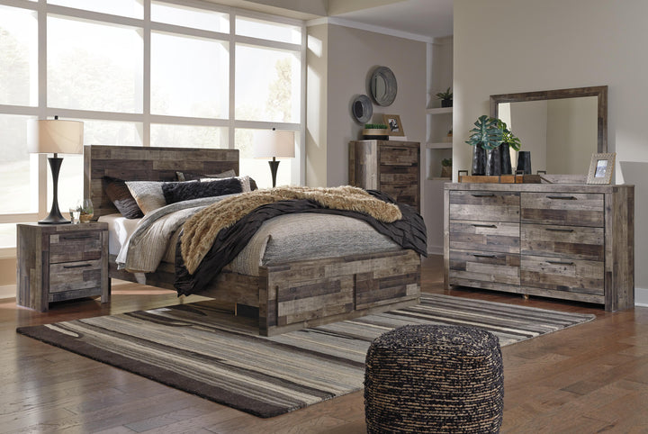 Derekson Queen Panel Bed with 2 Storage Drawers - Multi Gray (6)