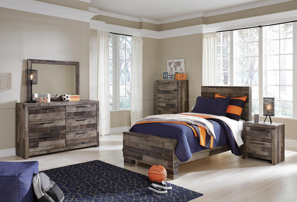 Derekson Twin Panel Bed - Multi Gray (3)
