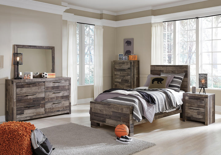 Derekson Twin Panel Bed - Multi Gray (4)