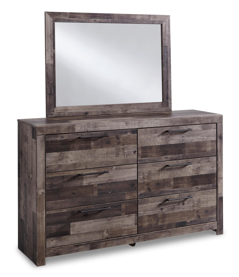 Derekson Queen Panel Storage Bed, Dresser, Mirror and 2 Nightstands - Multi Gray (3)