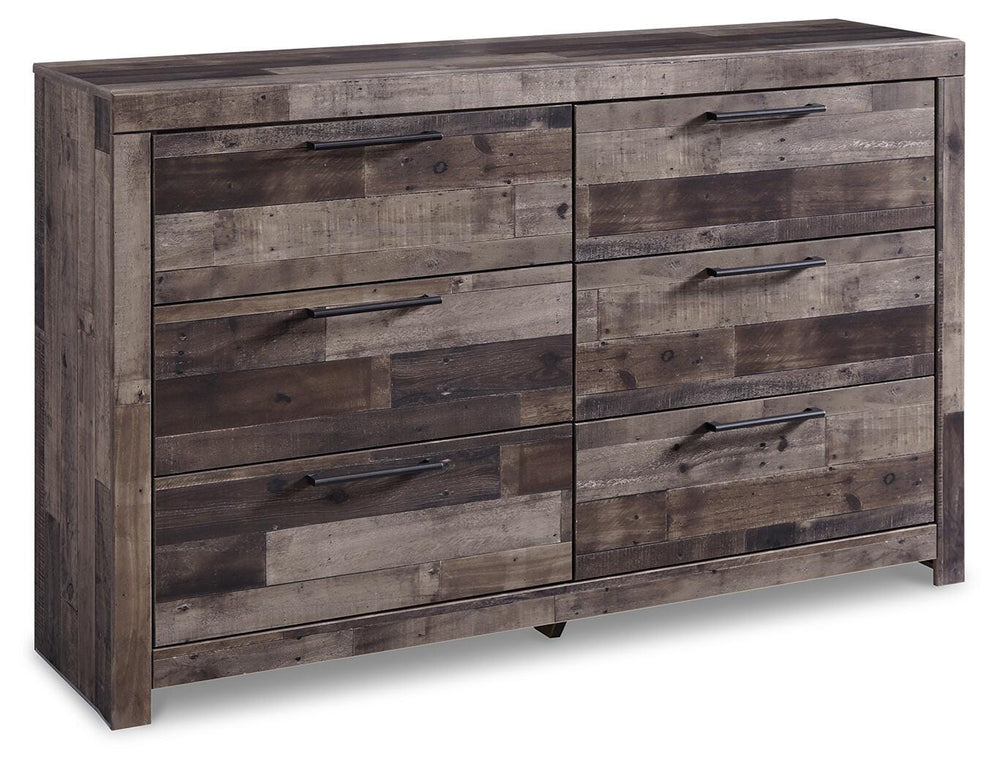 Derekson Queen Panel Storage Bed, Dresser and 2 Nightstand - Multi Gray (2)