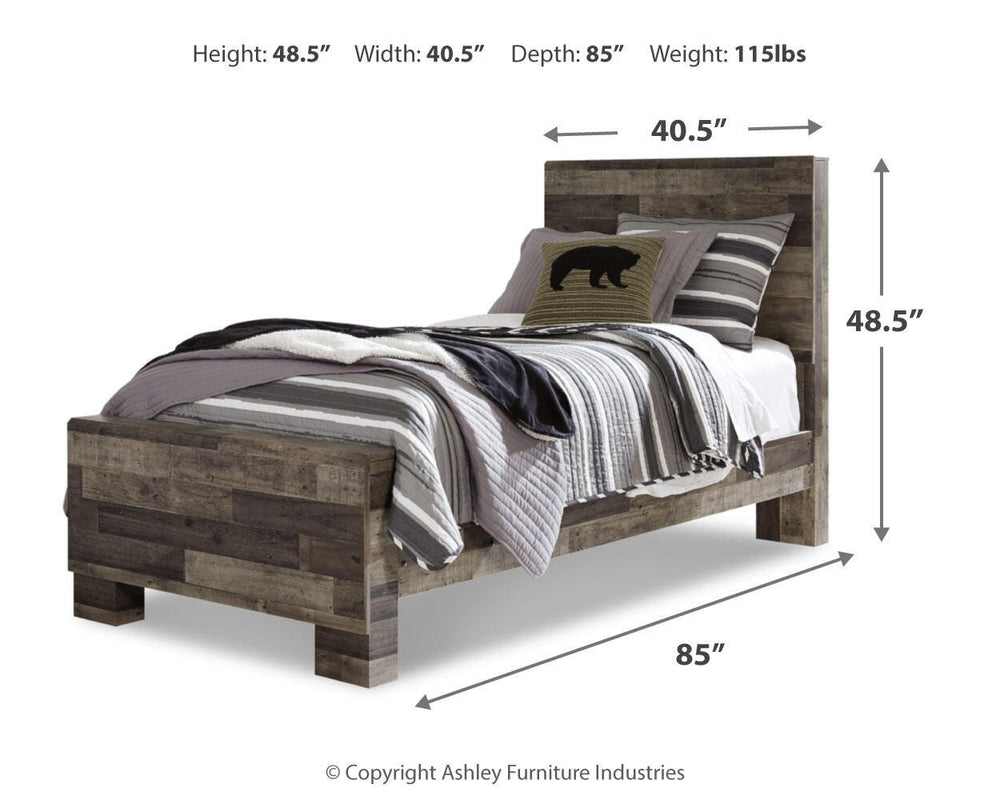 Derekson Twin Panel Bed, Dresser and Mirror (5)