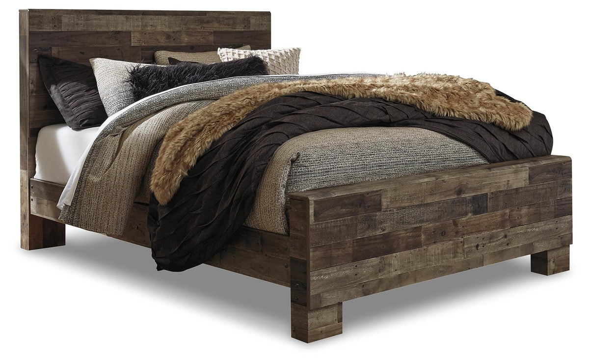 Derekson Queen Panel Bed - Multi Gray (2)