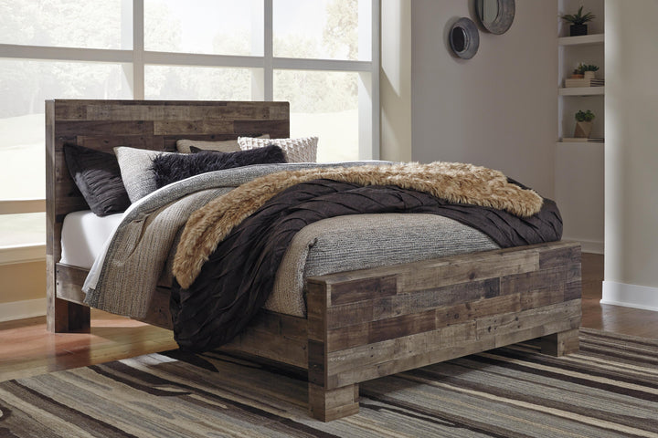 Derekson Queen Panel Bed - Multi Gray (1)