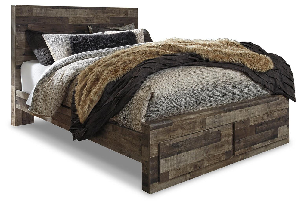 Derekson Queen Panel Storage Bed, 2 Chests and 2 Nightstands - Multi Gray (3)