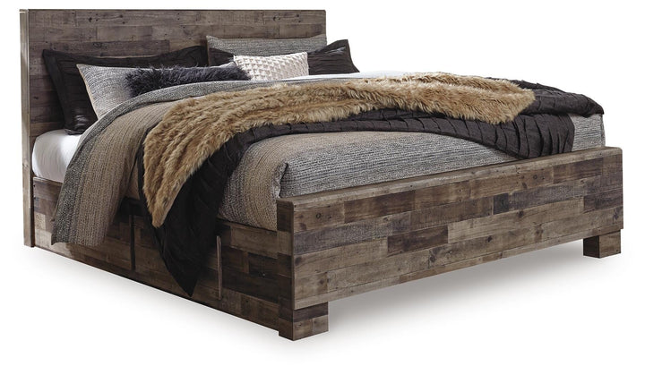 Derekson King Panel Bed with 2 Side Storage - Dark Gray (1)