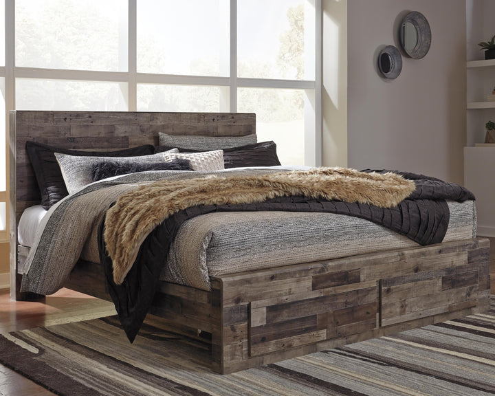Derekson King Panel Storage Bed, Dresser and Nightstand - Multi Gray (10)