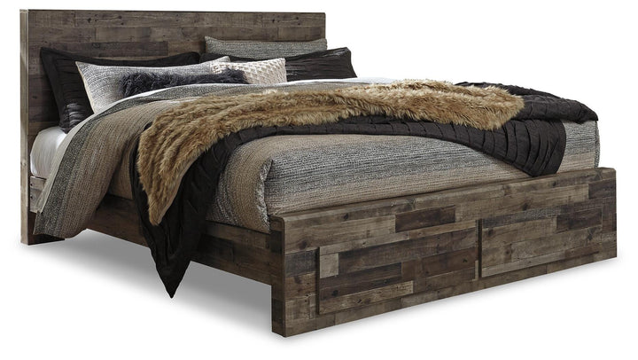 Derekson King Panel Bed, Dresser, Chest and Nightstand - Multi Gray (5)