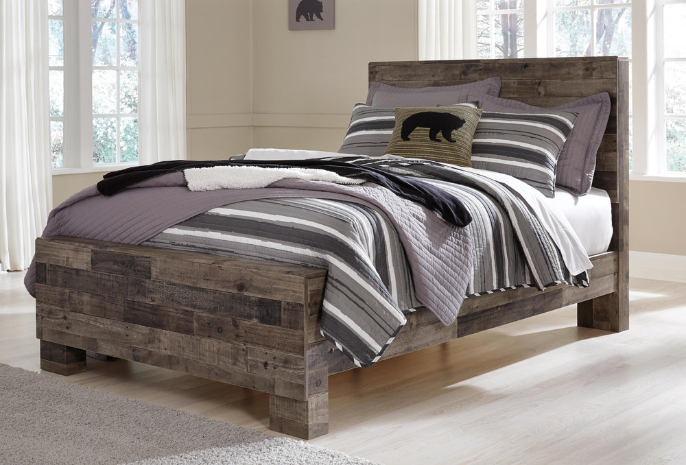 Derekson Full Panel Bed, Dresser and Chest - Multi Gray (7)