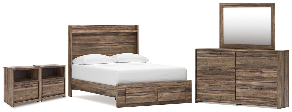 Elbrim Full Panel Storage Bed, Dresser, Mirror and 2 Nightstands (1)
