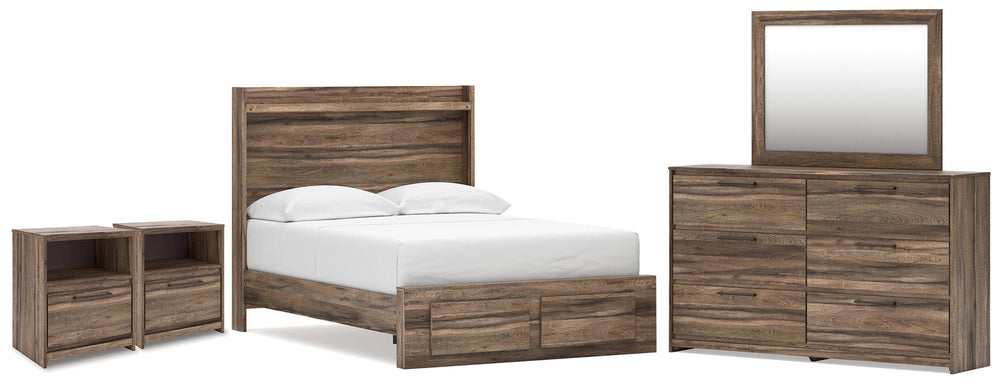 Elbrim Full Panel Storage Bed, Dresser, Mirror and 2 Nightstands (1)
