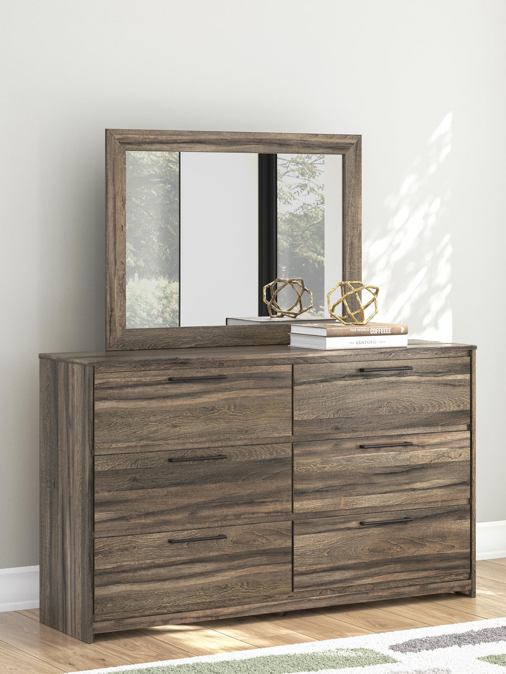 Elbrim Queen Panel Bed, Dresser, Mirror and Nightstand - Brown (24)