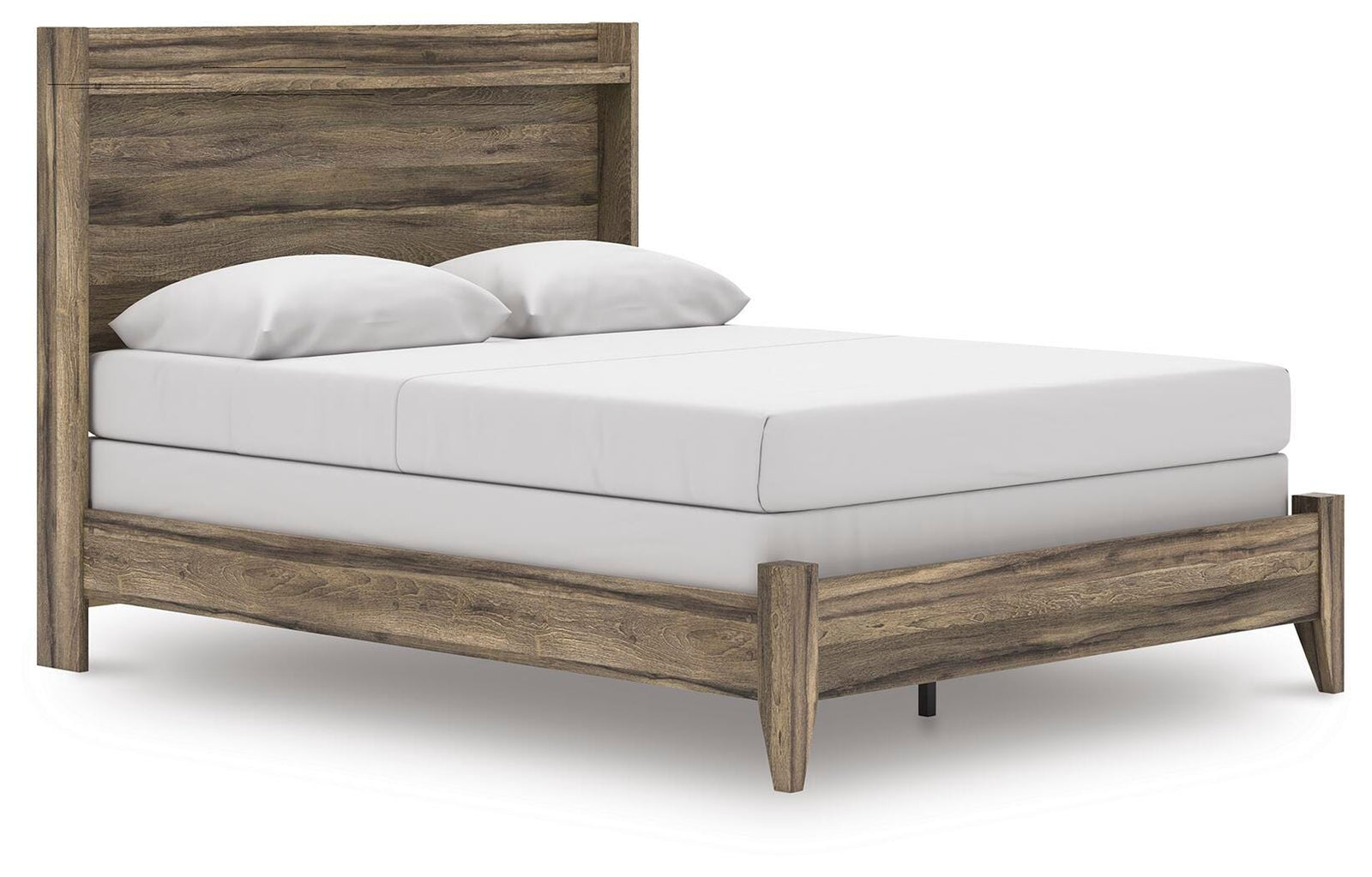 Elbrim Queen Panel Bed - Dark Brown (1)