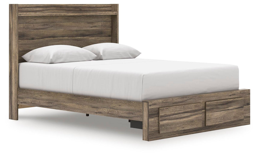 Elbrim Queen Panel Storage Bed, Dresser, Mirror and Nightstand - Brown (12)