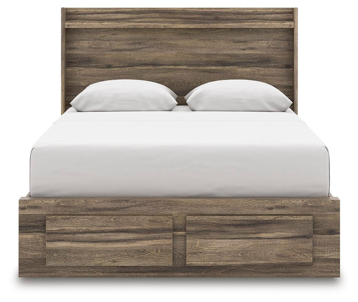 Elbrim Queen Panel Storage Bed, Dresser, Mirror and Nightstand - Brown (9)