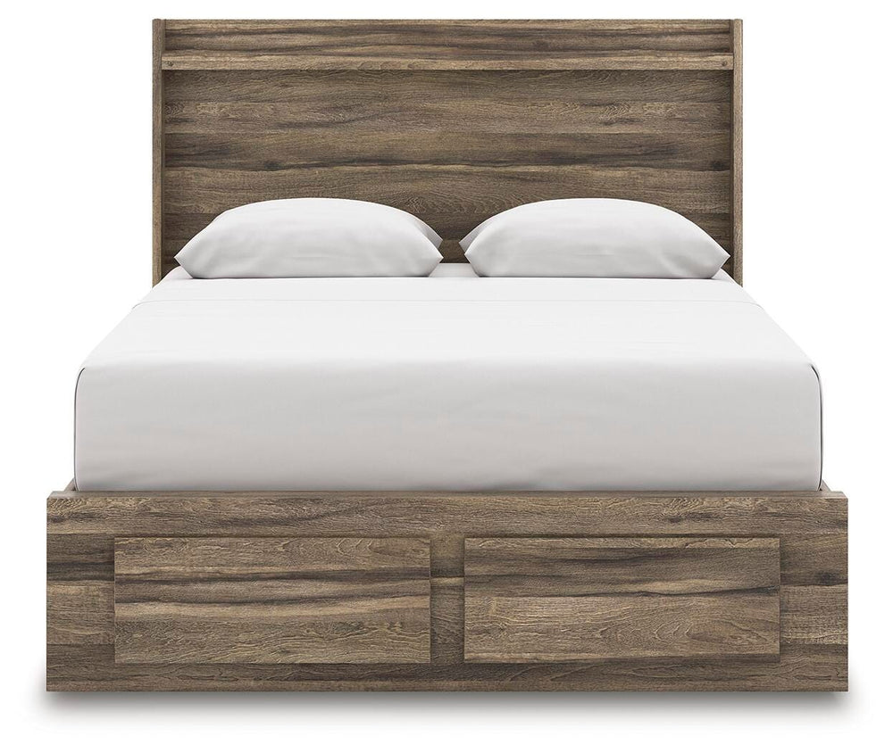 Elbrim Queen Panel Storage Bed, Dresser, Mirror and Nightstand - Brown (9)