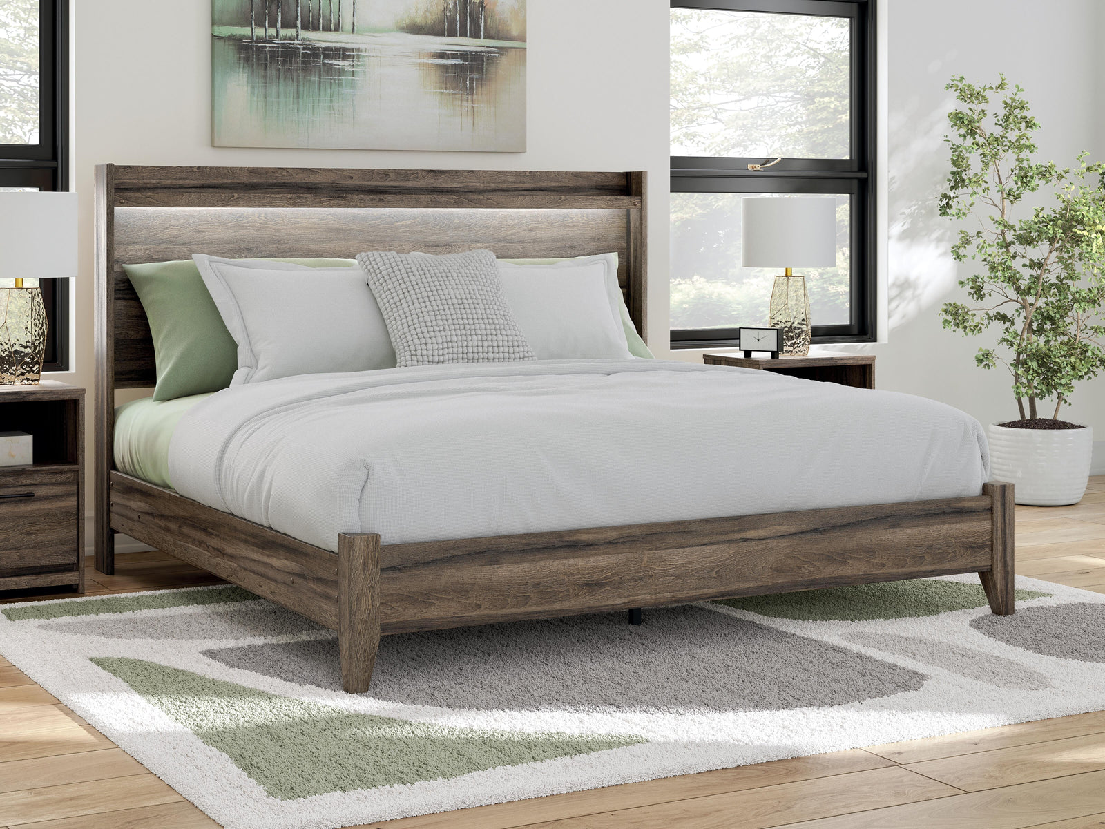 Elbrim King Panel Bed - Dark Brown (2)