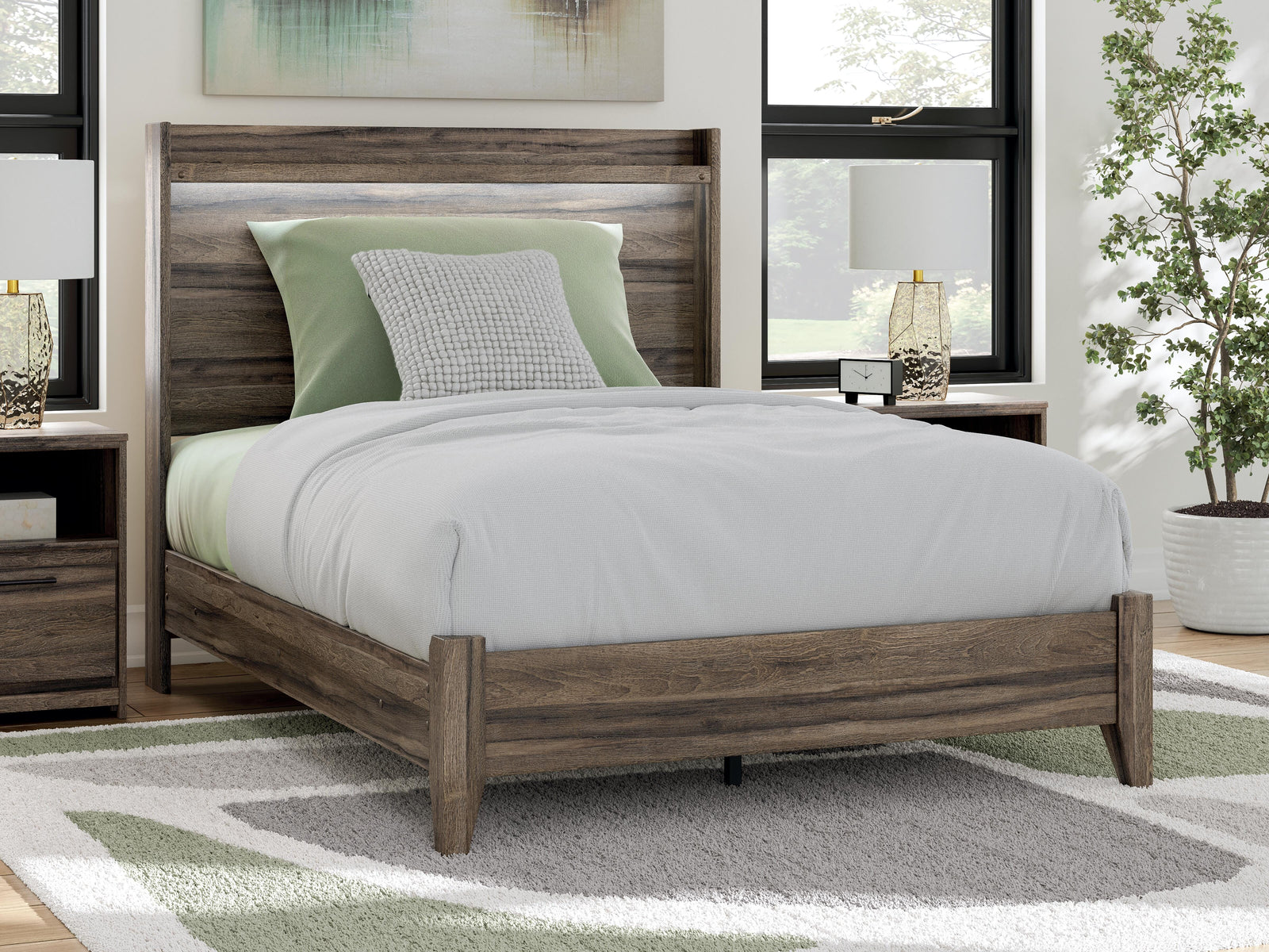 Elbrim Full Panel Bed - Dark Brown (2)