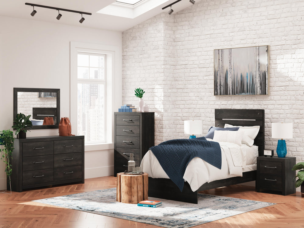 Hollivern Twin Panel Bed - Dark Gray (11)